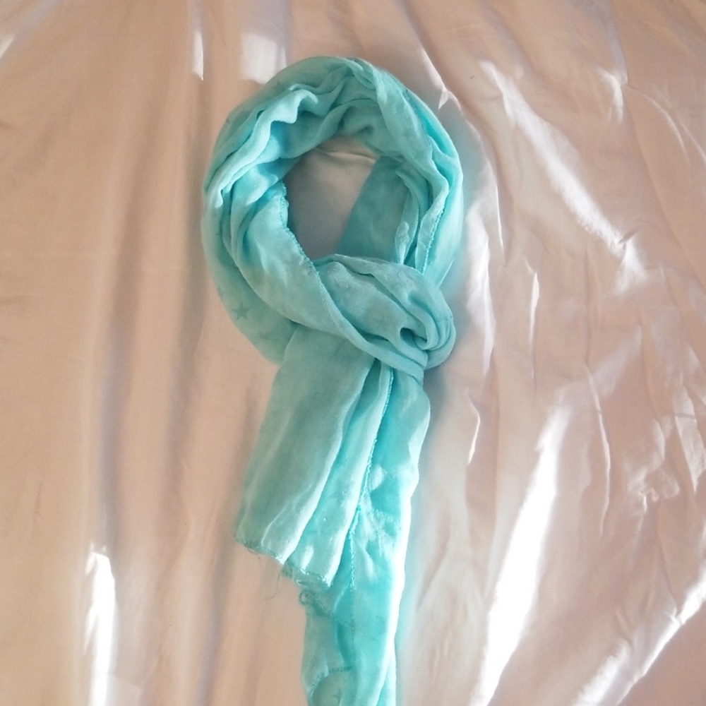 Starry teal scarf